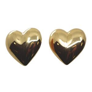 HEAVEN MAYHEM Gold Plated 2" Heart Earrings